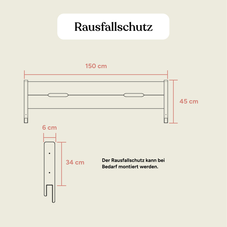 Familienbett | Birke Transparent | Rausfallschutz