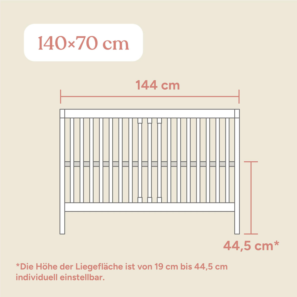 Babybett Pur | 70x140 cm | Natur