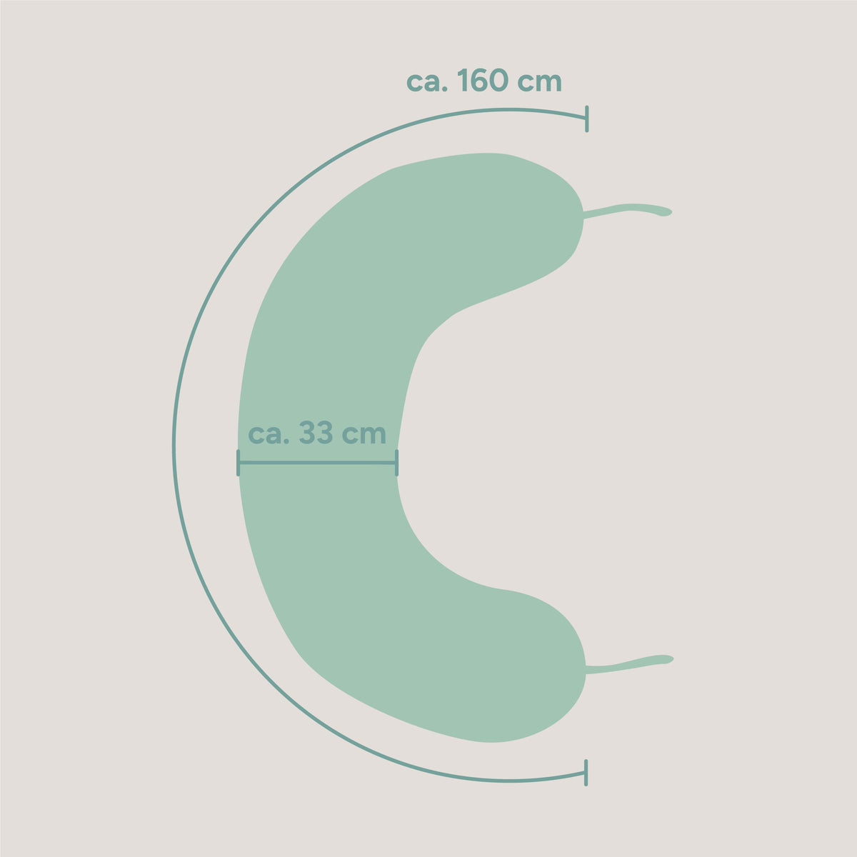Stillkissen | Musselin Rosé | 160 cm | Faserbällchen
