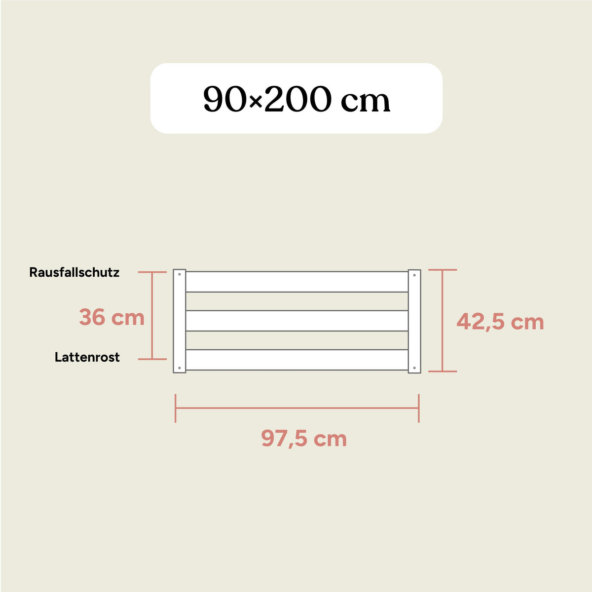 Bodenbett Sona | 90x200 cm | Kiefer Natur