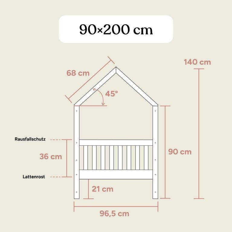 Hausbett Livo | Buche Weiß | 90x200 cm