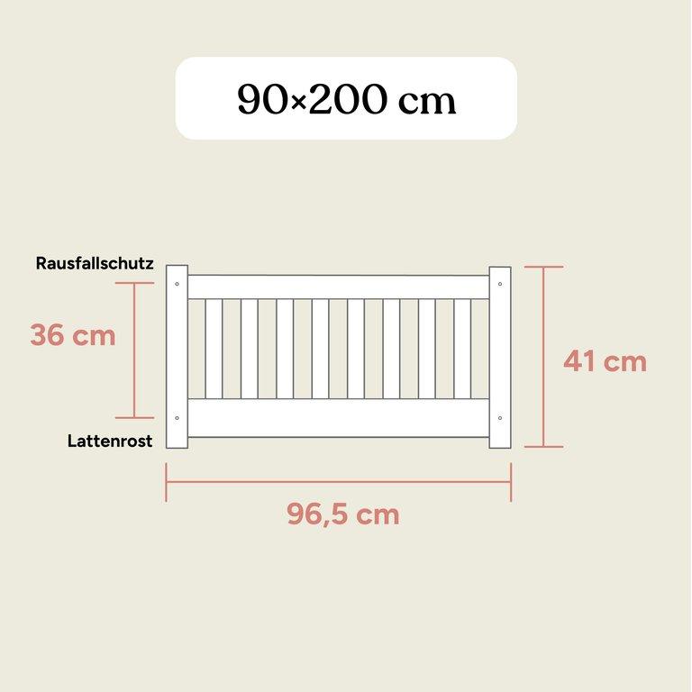 Bodenbett Livo | Buche Weiß | 90x200 cm