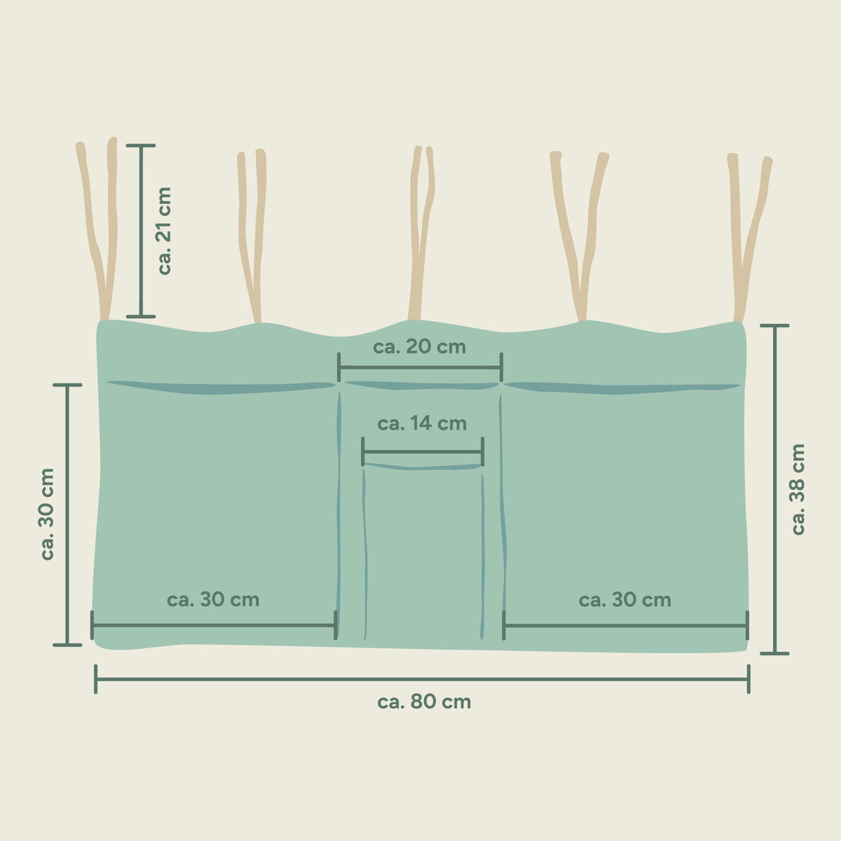 Bett Organizer | Beige | 80x38 cm