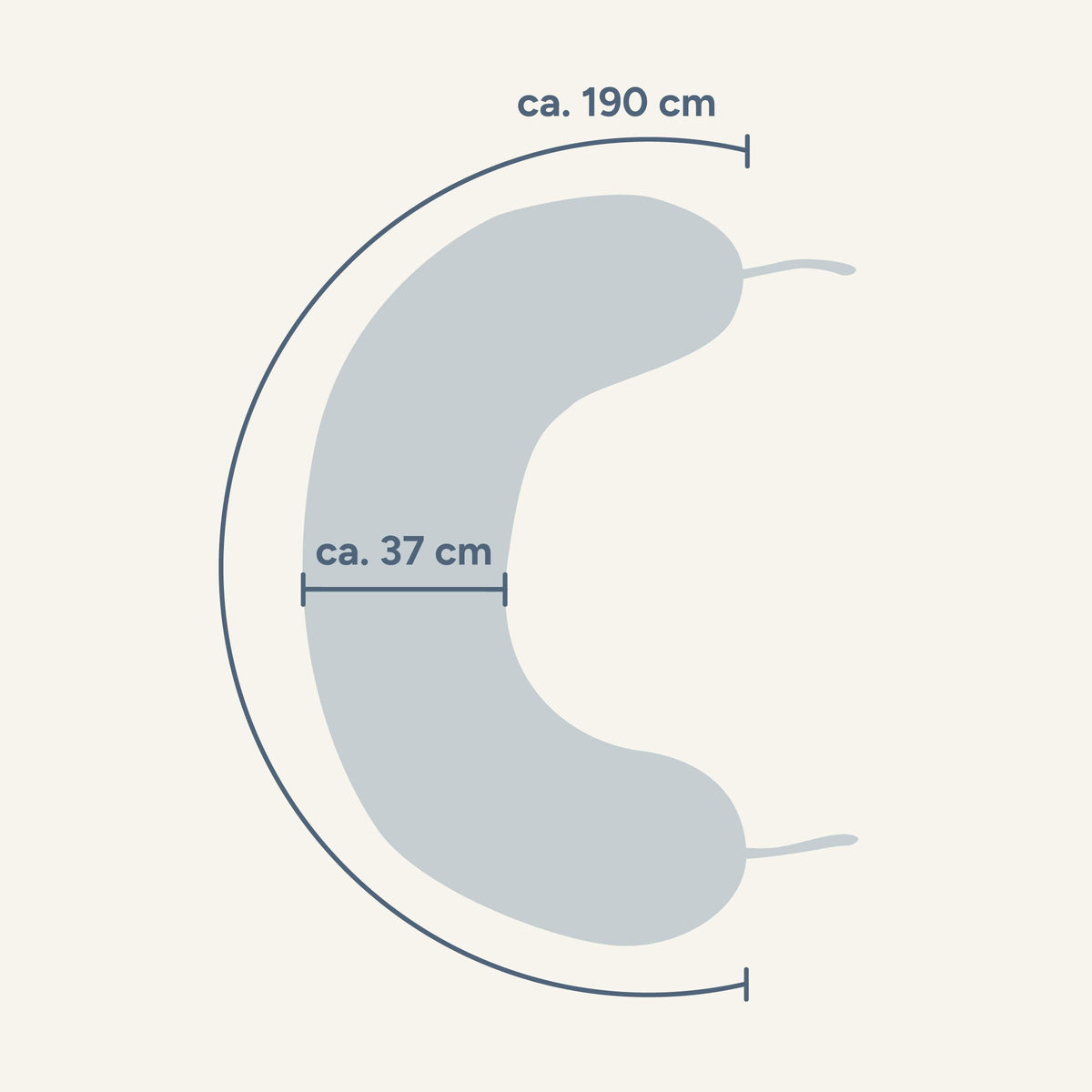Stillkissen | Musselin Rosé | 190 cm | Faserbällchen