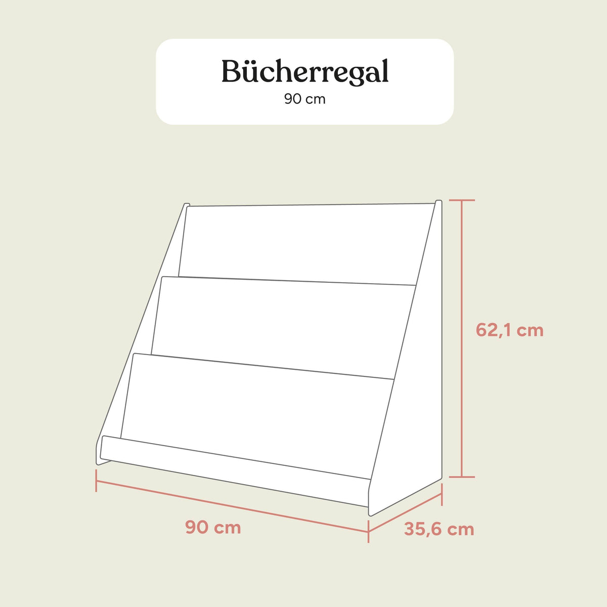 Bücherregal | Kiefer Natur | 60 cm
