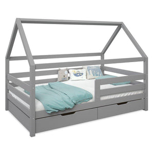 Hausbett mit Doppelschublade