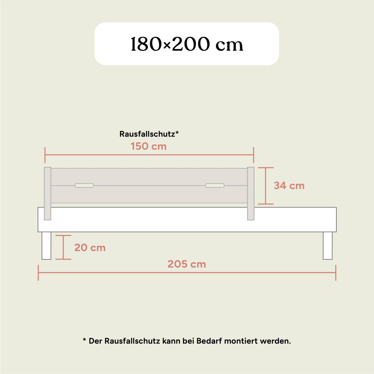 Familienbett Plano | Buche Natur | 180x200 cm