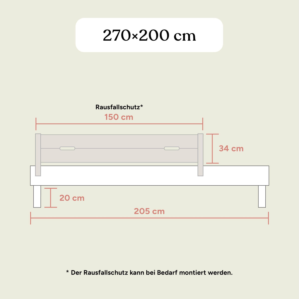 Familienbett Plano | Buche Natur | 270x200 cm