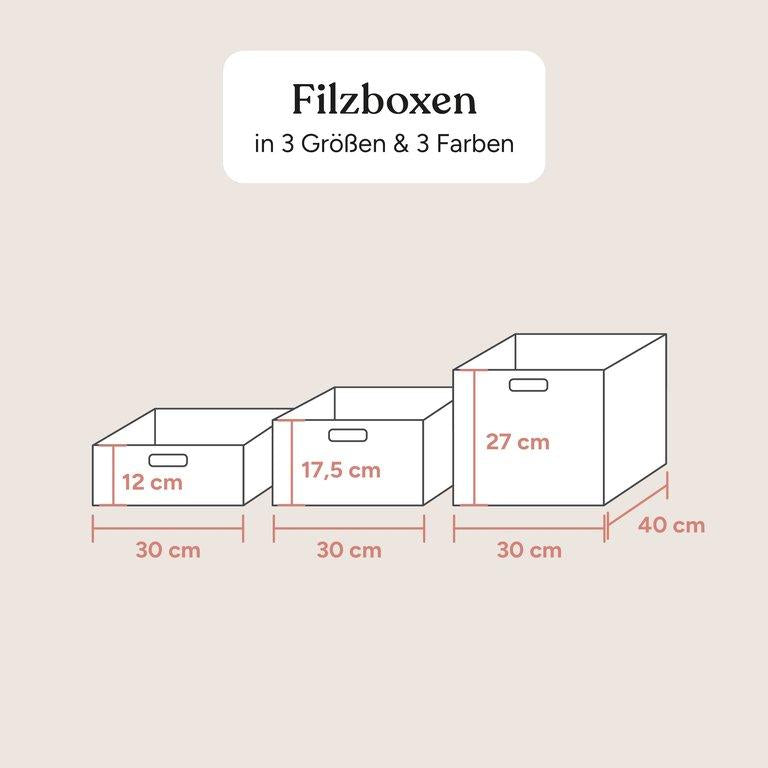 Filzbox | Hellgrau | Medium 17,5 cm hoch