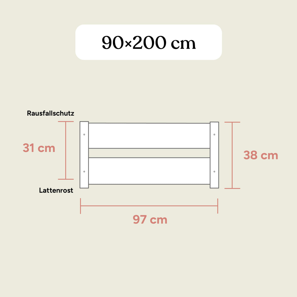 Bodenbett Nova | Buche Weiß | 90x200 cm