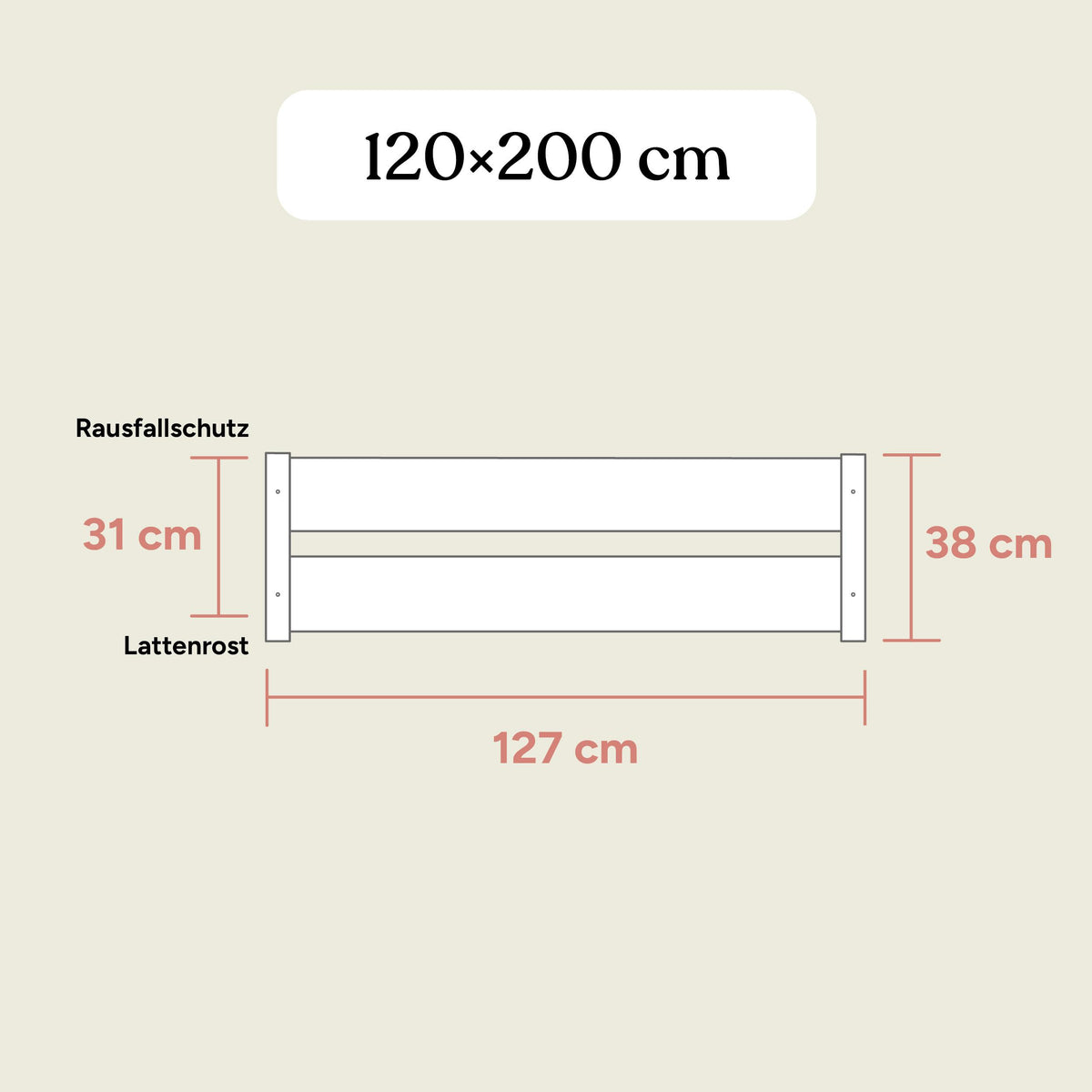 Bodenbett Nova | Buche Natur | 120x200 cm