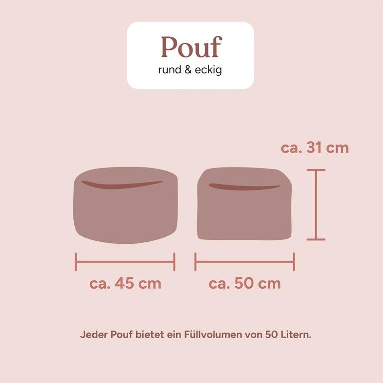 Sitzsack Pouf eckig | Cord Blaugrün | 50x50x31 cm