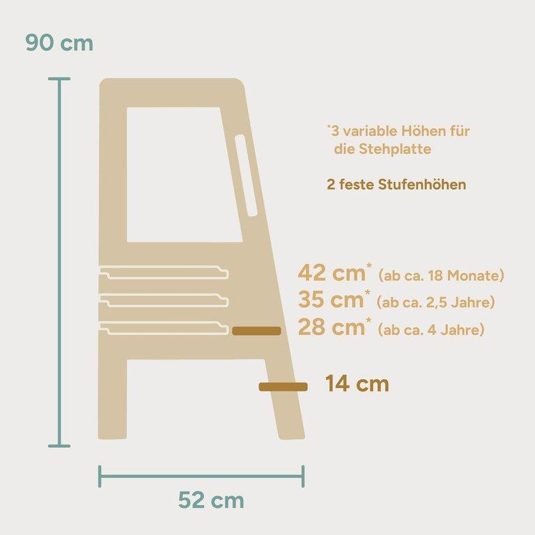 Lernturm Buche | Transparent Lackiert