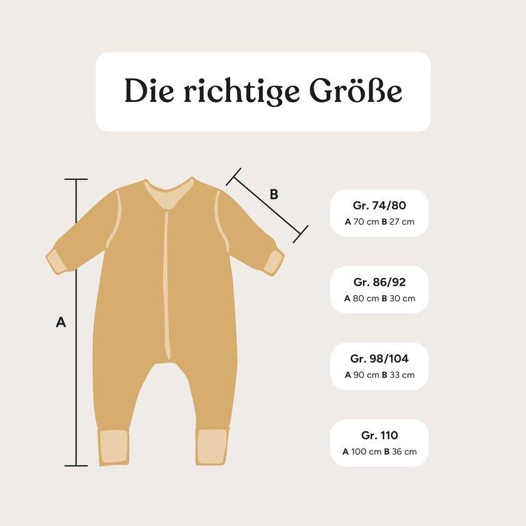 Schlafsack mit Beinen Winter 3,5 TOG | Beige Pusteblume | 70 cm
