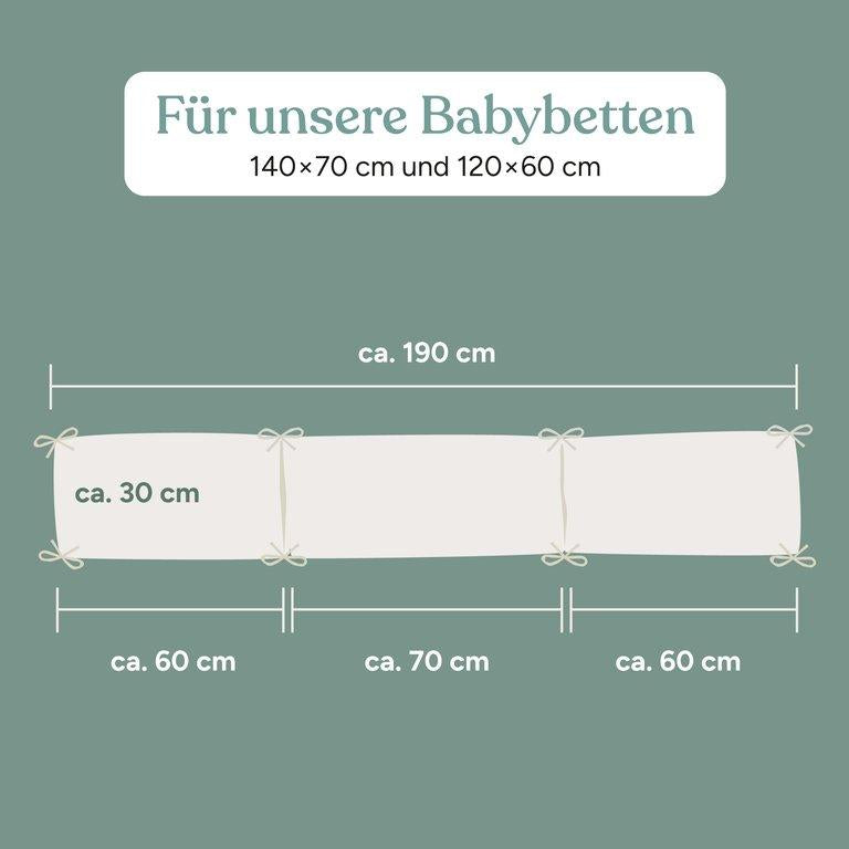 Baby Bettumrandung Waffelpiqué | 190x30 cm | Jade