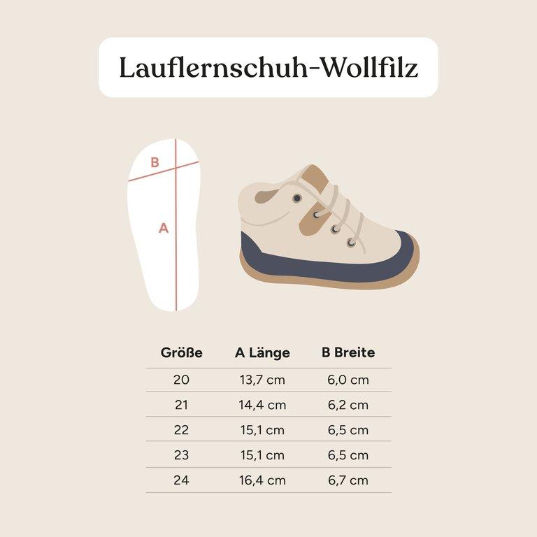 Lauflernschuh Wollfilz | Bordeaux | 23