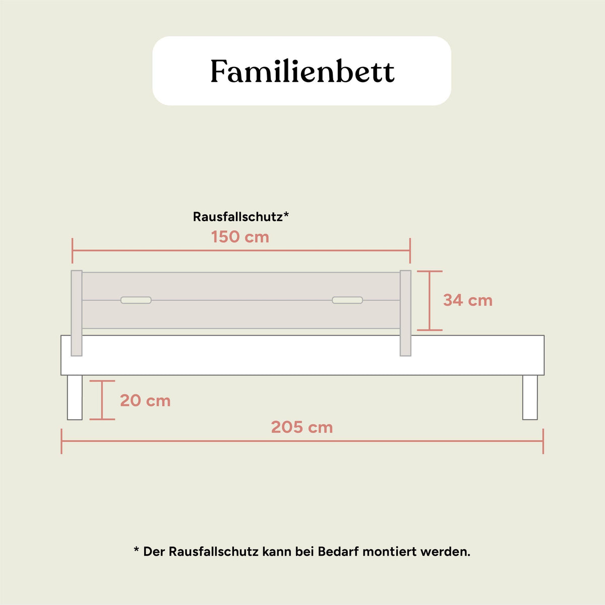 Familienbett Plano | Eiche Geölt | 240x200 cm