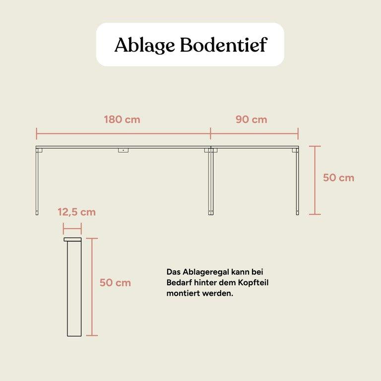 Familienbett Ablage | Esche - Eiche gebeizt | 270x200 (180/90)