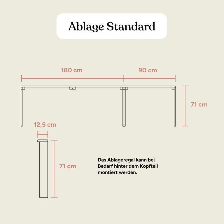 Familienbett Ablage | Birke Transparent | 360x200 (90/180/90)
