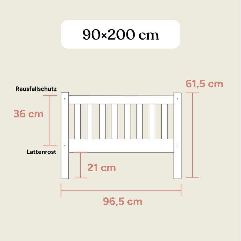 Kinderbett Livo mit Bettkasten | Buche Natur | 90x200 cm