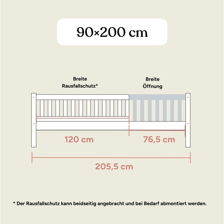Kinderbett Livo mit Bettkasten | Buche Natur | 90x200 cm