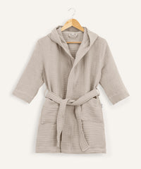 Bademantel Musselin Beige.