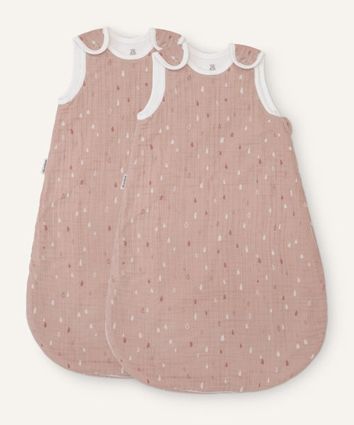 Babyschlafsack Musselin Rose Tropfen.