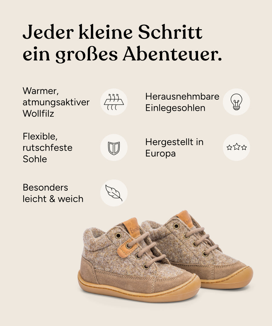 Ehrenkind Lauflernschuhe Wollfilz.
