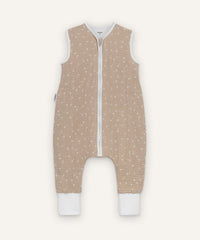 Ehrenkind Musselin Sommerschlafsack mit Beinen Beige Pusteblume.