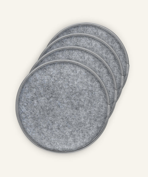 Ehrenkind Sitzkissen rund grau 4er Pack.