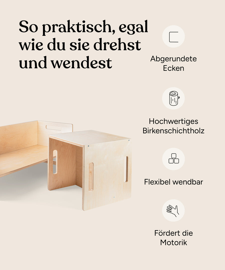 Ehrenkind Wendemöbel aus Birke.