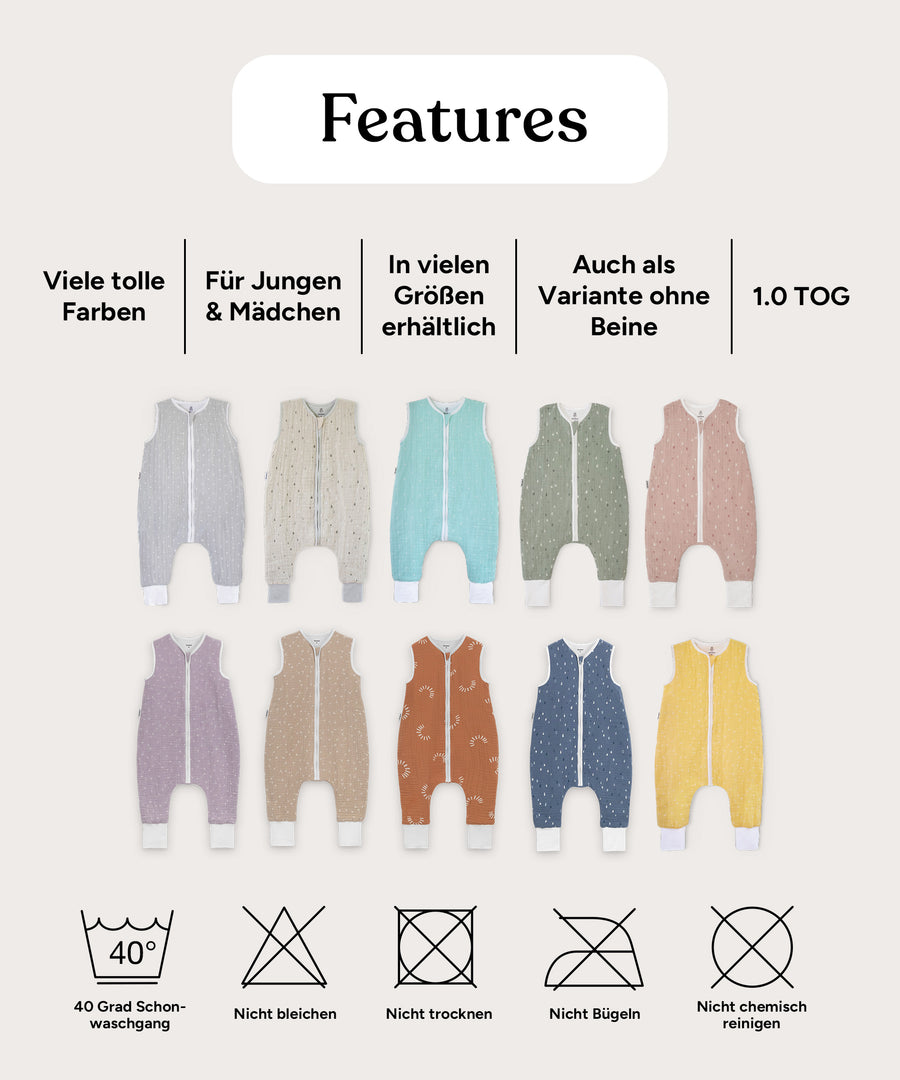 Features Sommerschlafsack Musselin.