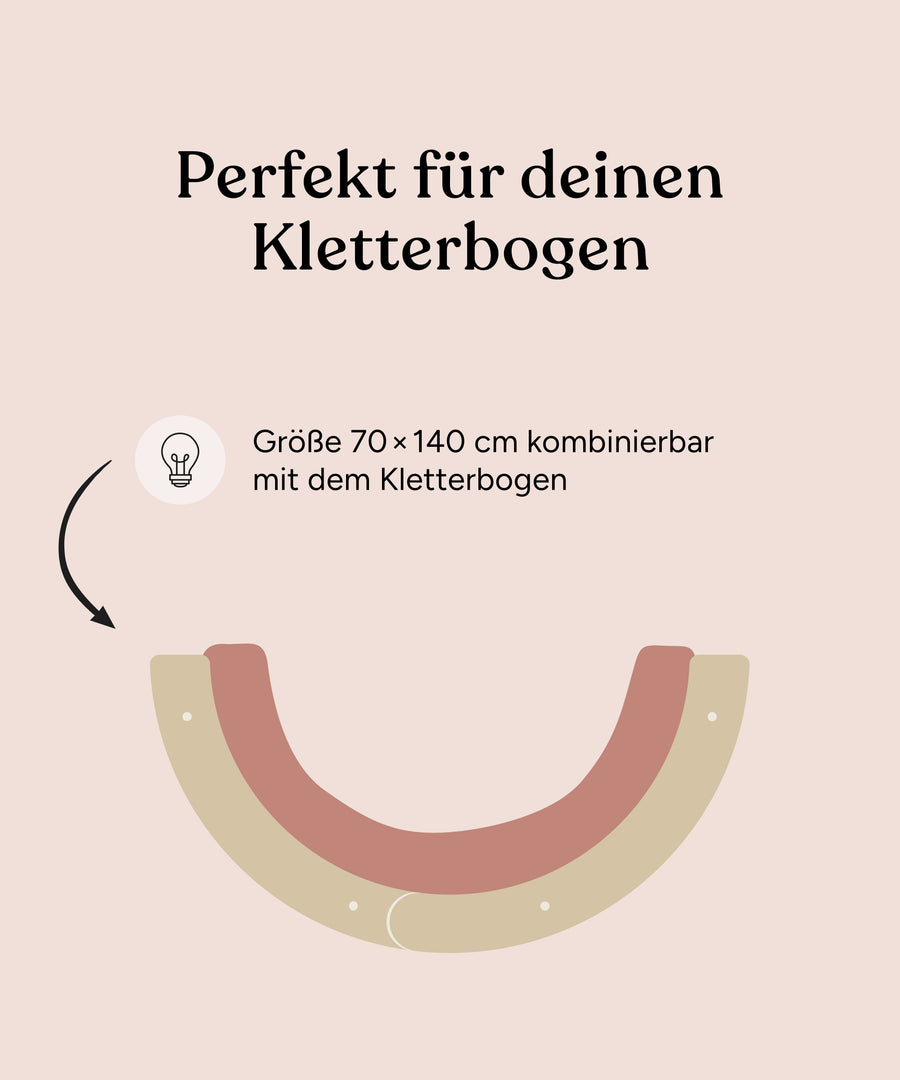 Bodenmatratze 70 × 140 cm als passende Unterlage für den Ehrenkind Kletterbogen.