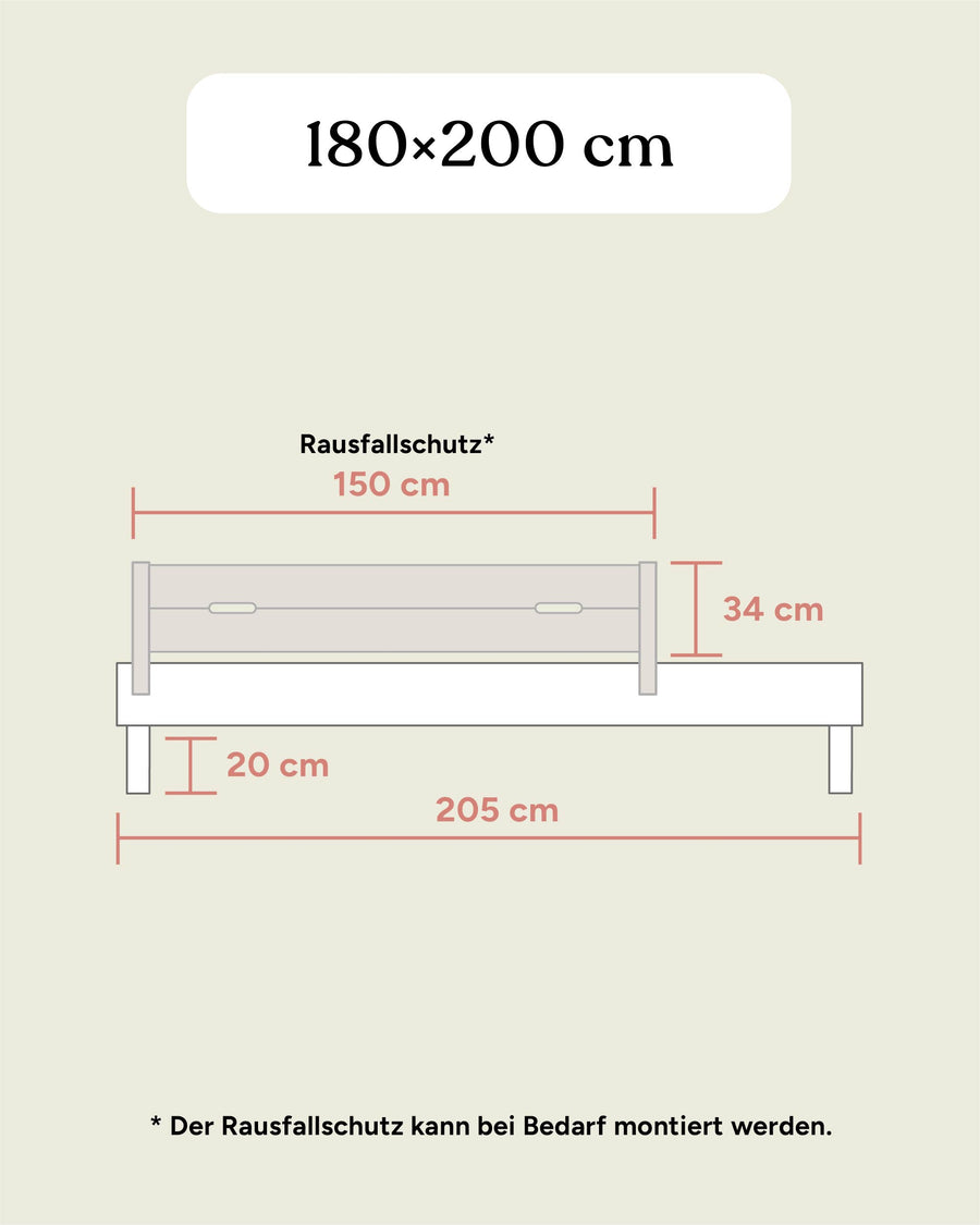 Doppelbett Plano | Eiche | 180 × 200 cm