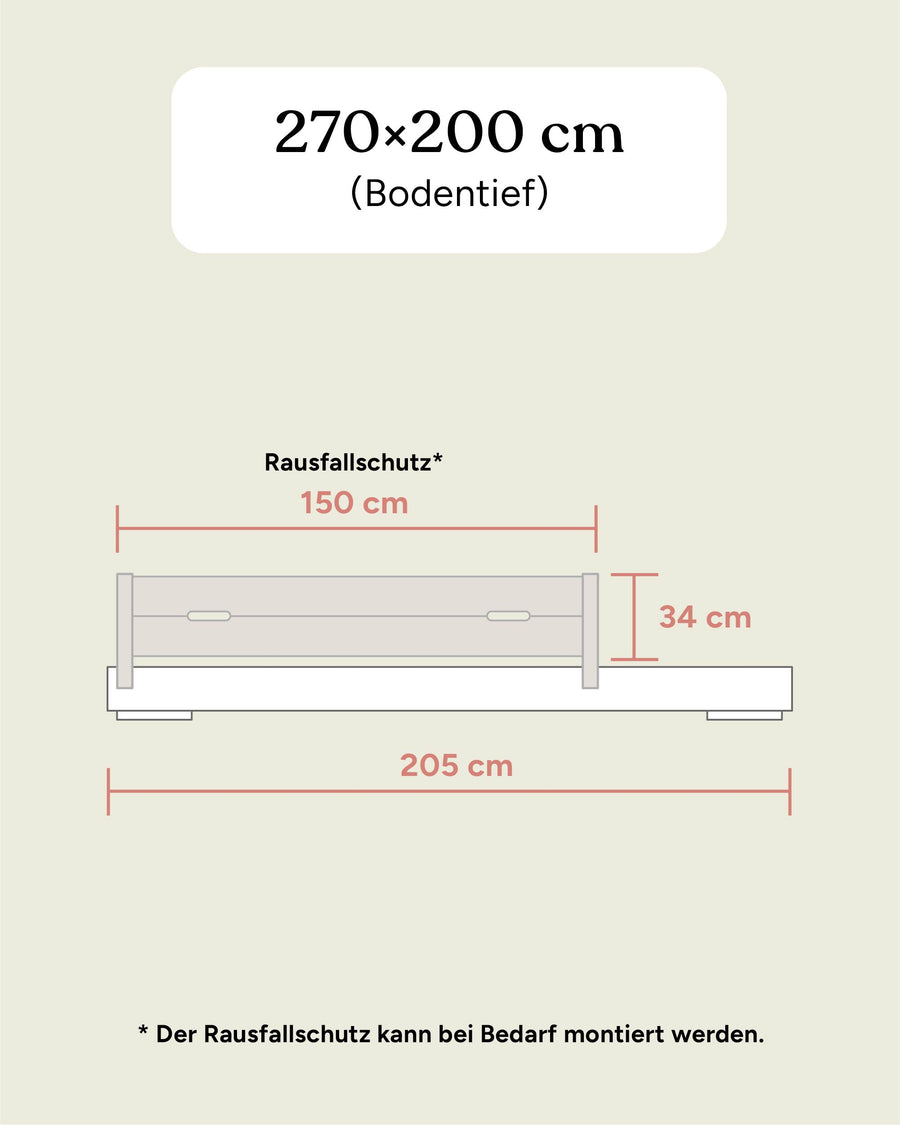 Familienbett Plano | Kiefer Natur | 270 × 200 cm