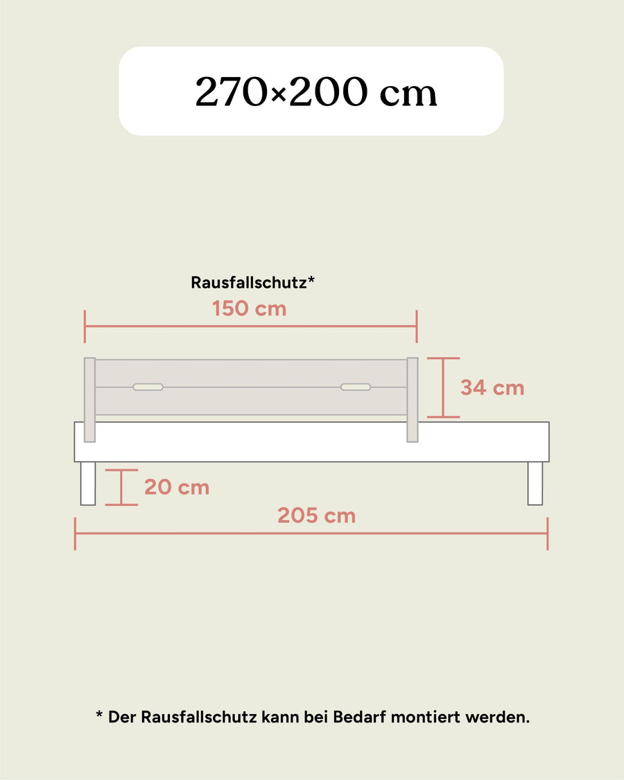 Familienbett Plano | Kiefer Natur | 270 × 200 cm