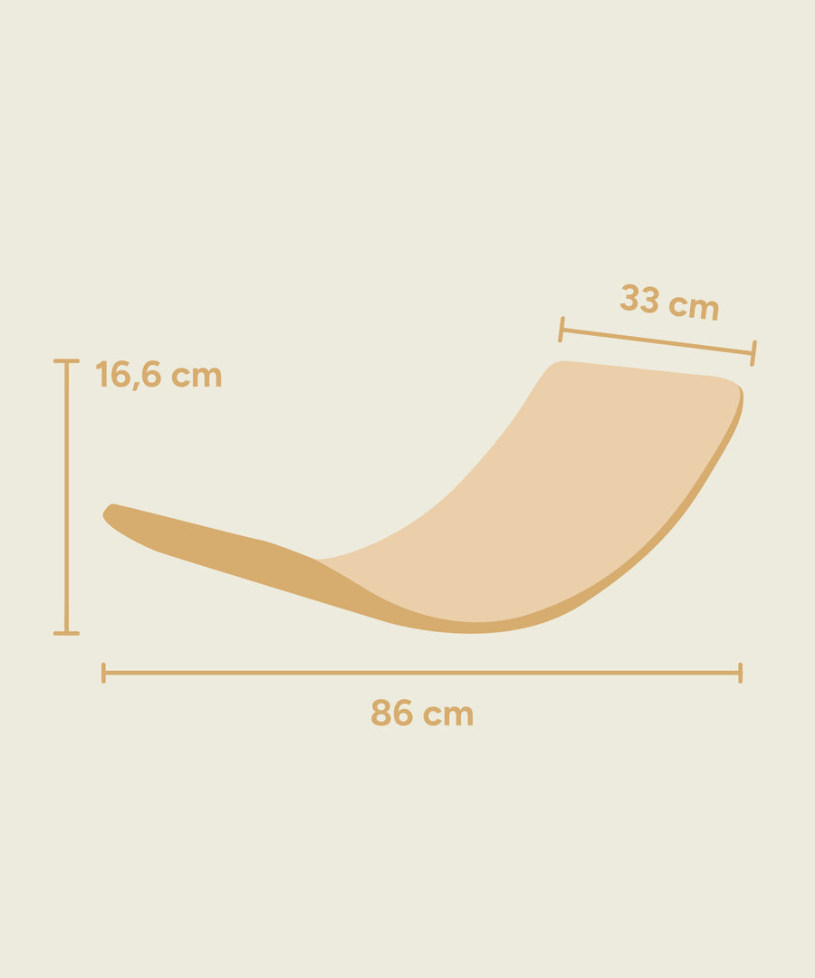 Balance-Board Maße Größengrafik.