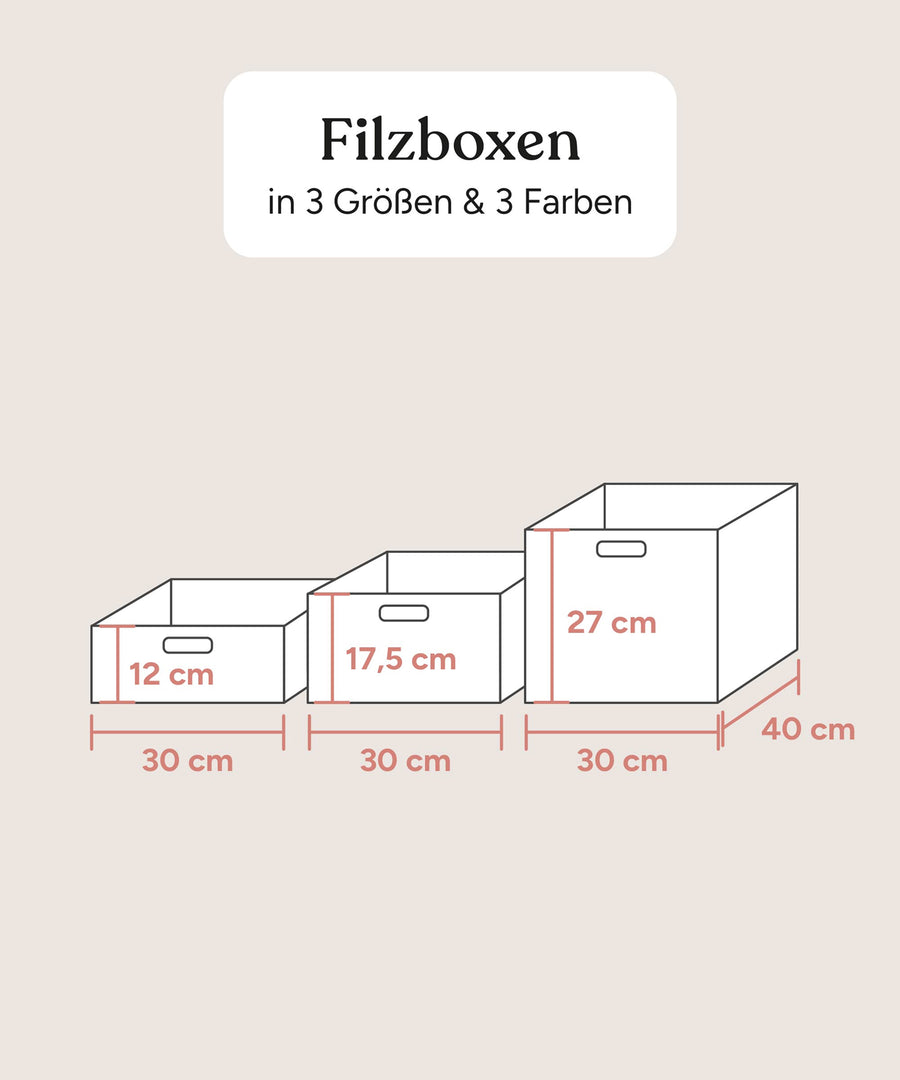 Größengrafik Filzbox.