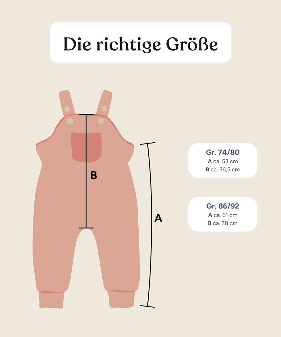 Größengrafik Walk-Latzhosen.