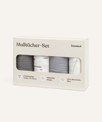 Mulltücher-Set in Grau.