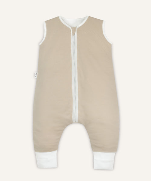 Schlafsack mit Beinen ganzjährig Beige.