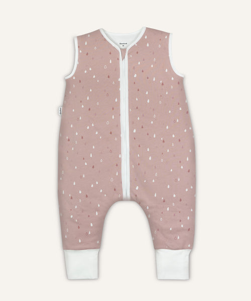 Schlafsack mit Beinen ganzjährig Rosé Tropfen.