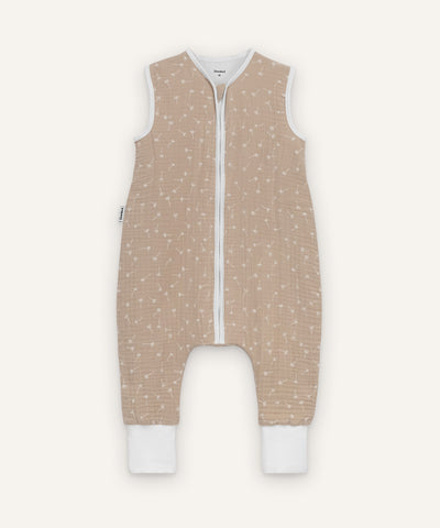 Schlafsack mit Beinen Musselin ganzjährig Beige Pusteblume.
