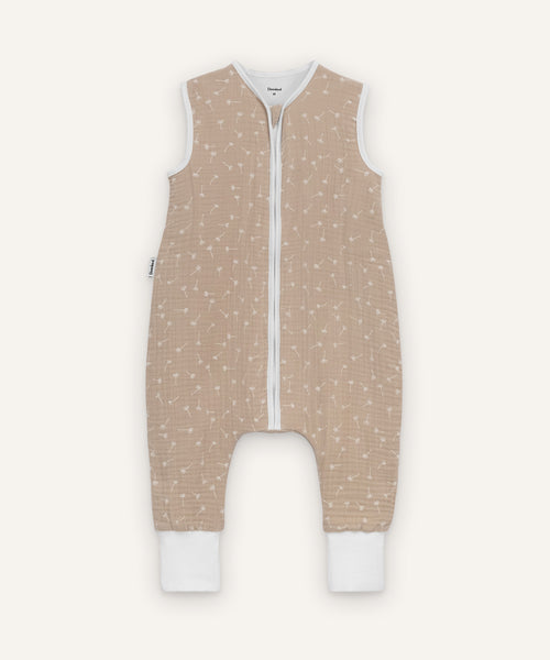 Schlafsack mit Beinen Musselin ganzjährig Beige Pusteblume.