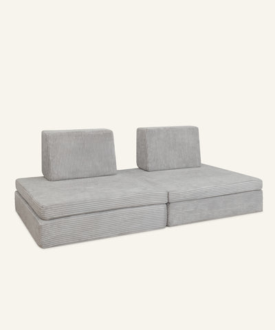 Spielsofa Cord in Hellgrau.