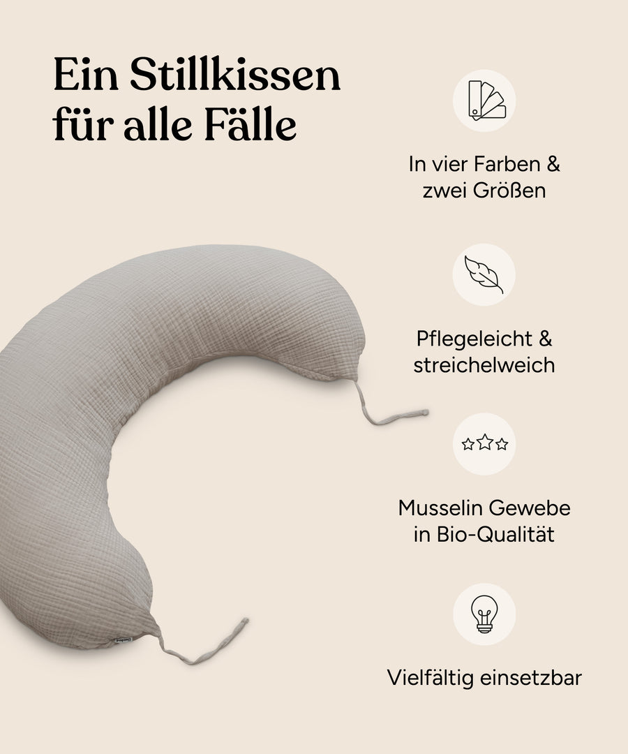 USP-Grafik mit 4 Vorteilen des Stillkissens.