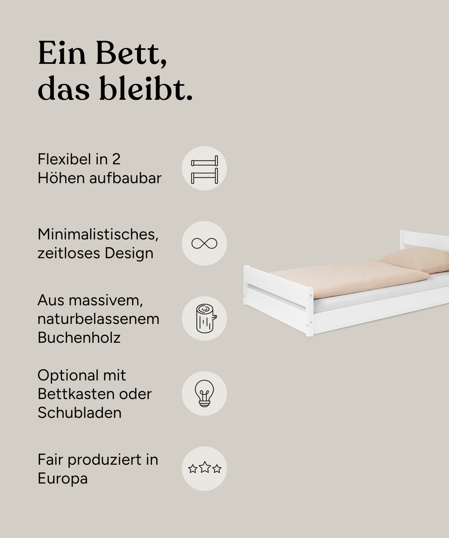 Vorteile Jugendbett Nova Pro Weiß.