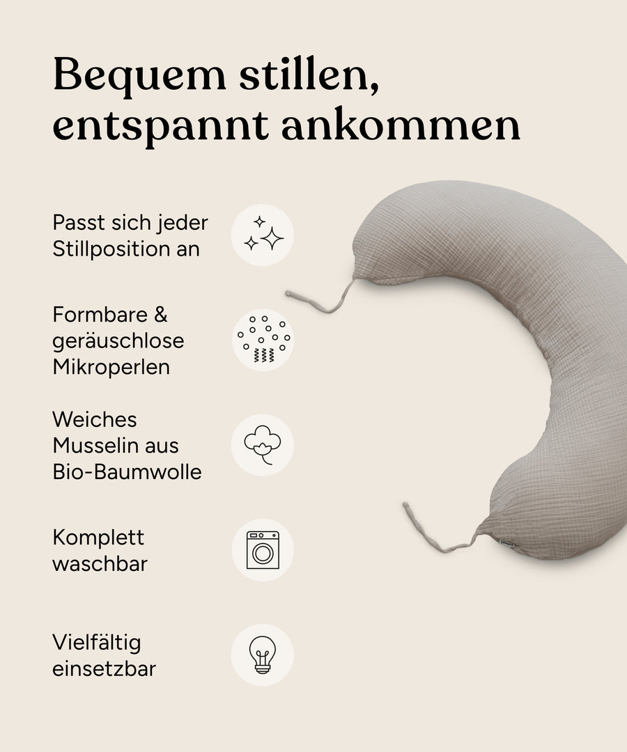 Vorteile Stillkissen mit Mikroperlen.